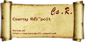 Cserny Rápolt névjegykártya